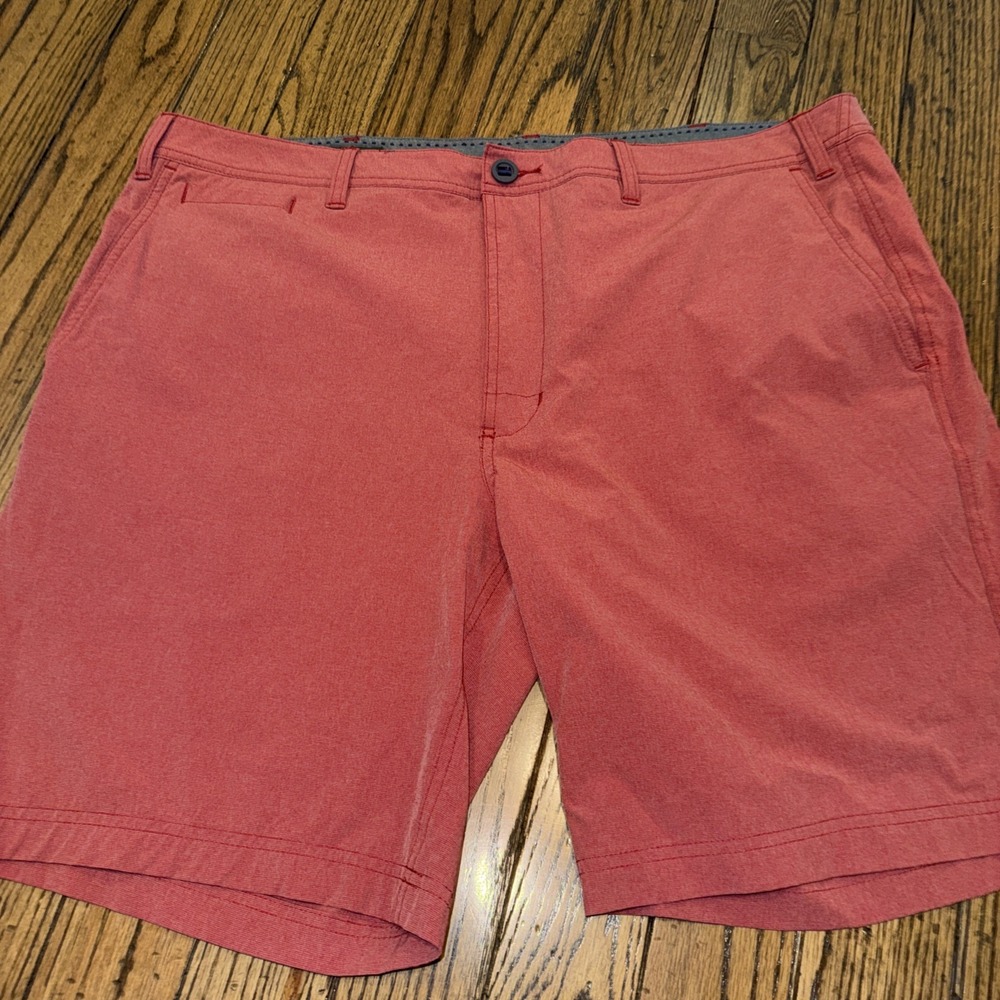 ORVIS Men's Shorts Size 40 Red Stretch Pockets Logo 9" Inseam